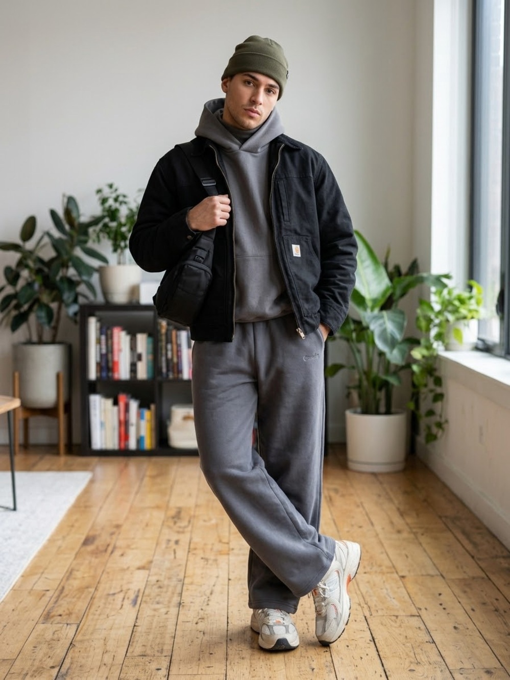 Comfrt Signature Wide Leg Sweatpants Dark Grey Soft Lounge Large